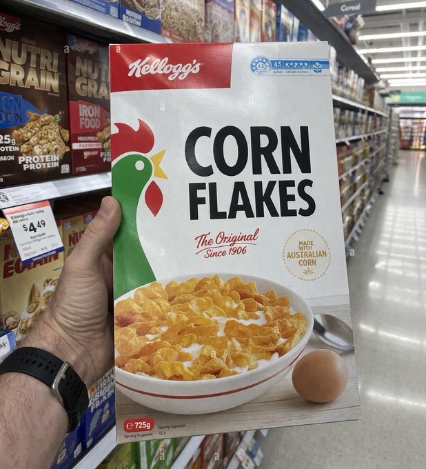 AI-generated hyperrealistic supermarket aisle with accurate product labels